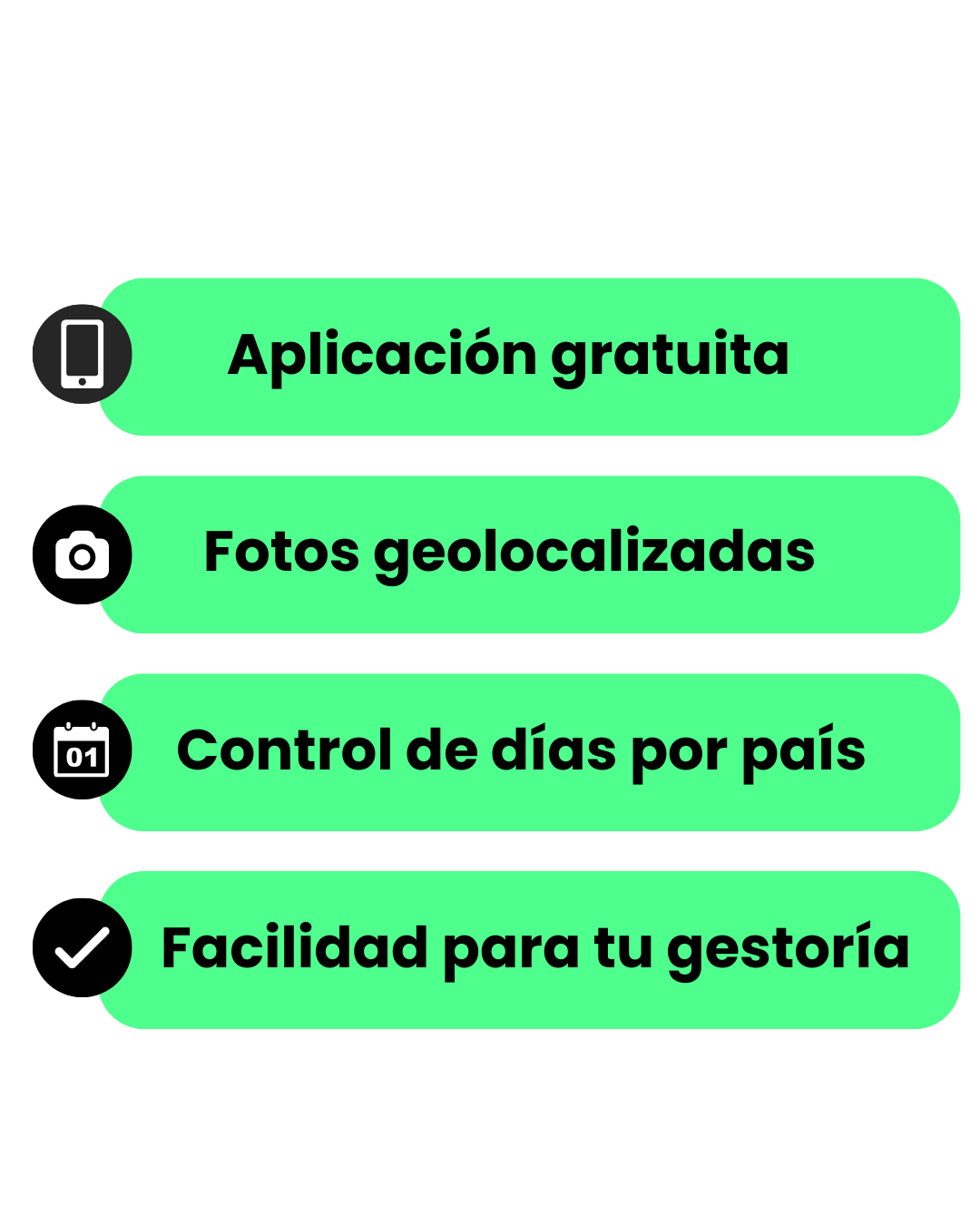 Aplicacion gratuita, fotos geolocalizadas, control de días por país y facilidad para tu gestoría